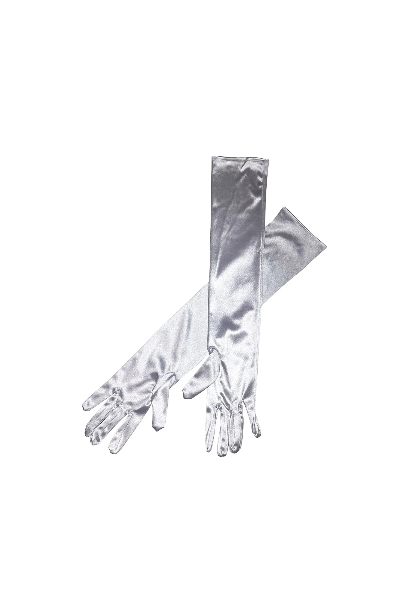 Ivy Satin Gloves - White