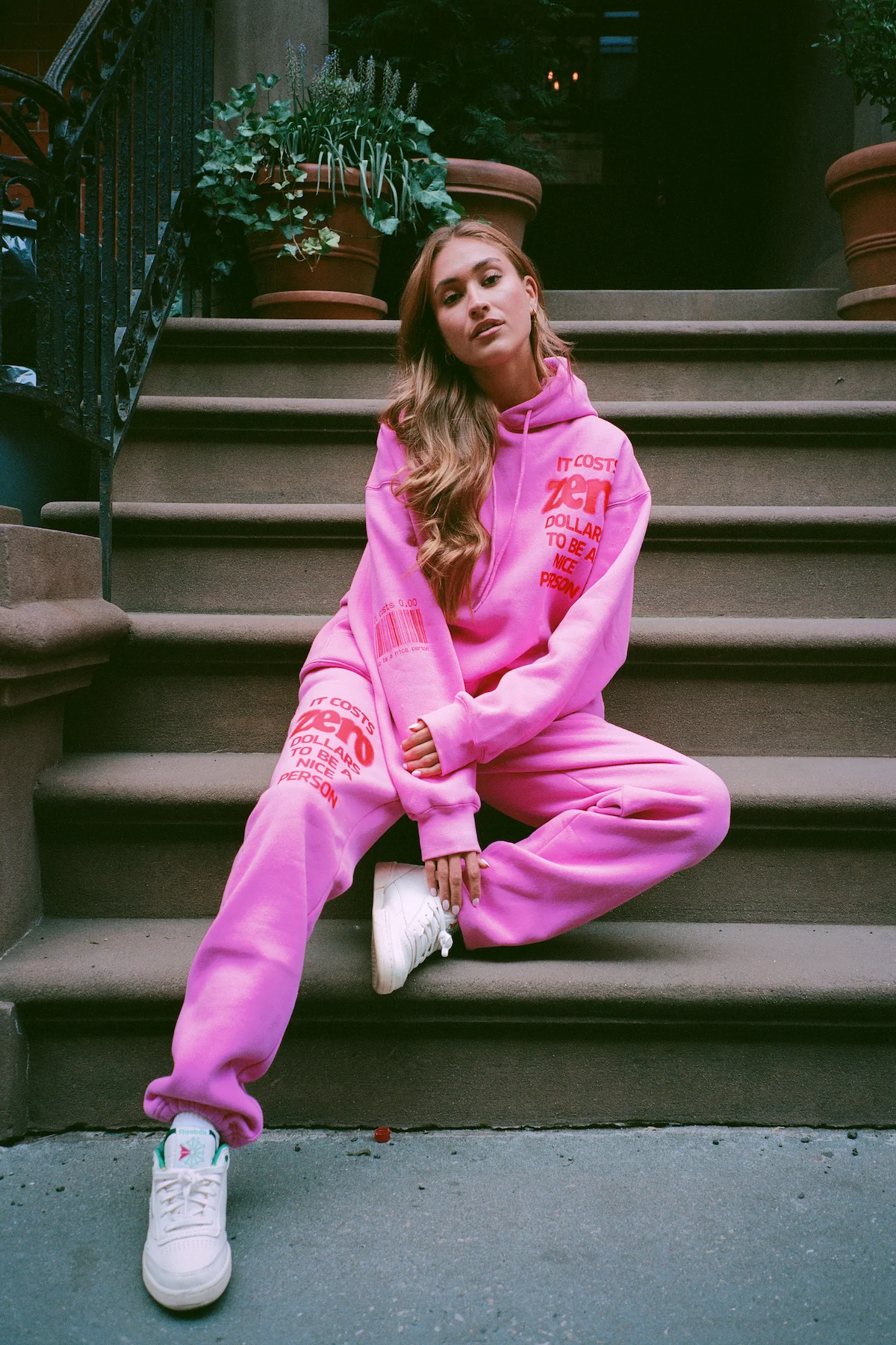 It Costs $0.00 To Be A Nice Person Pink Sweatpants