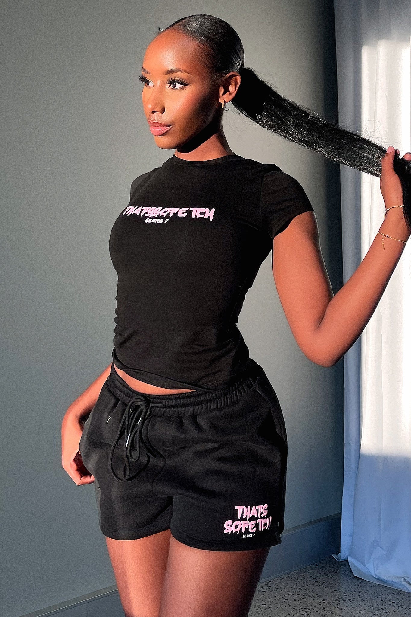 Series 7 Tee - Black/Pink