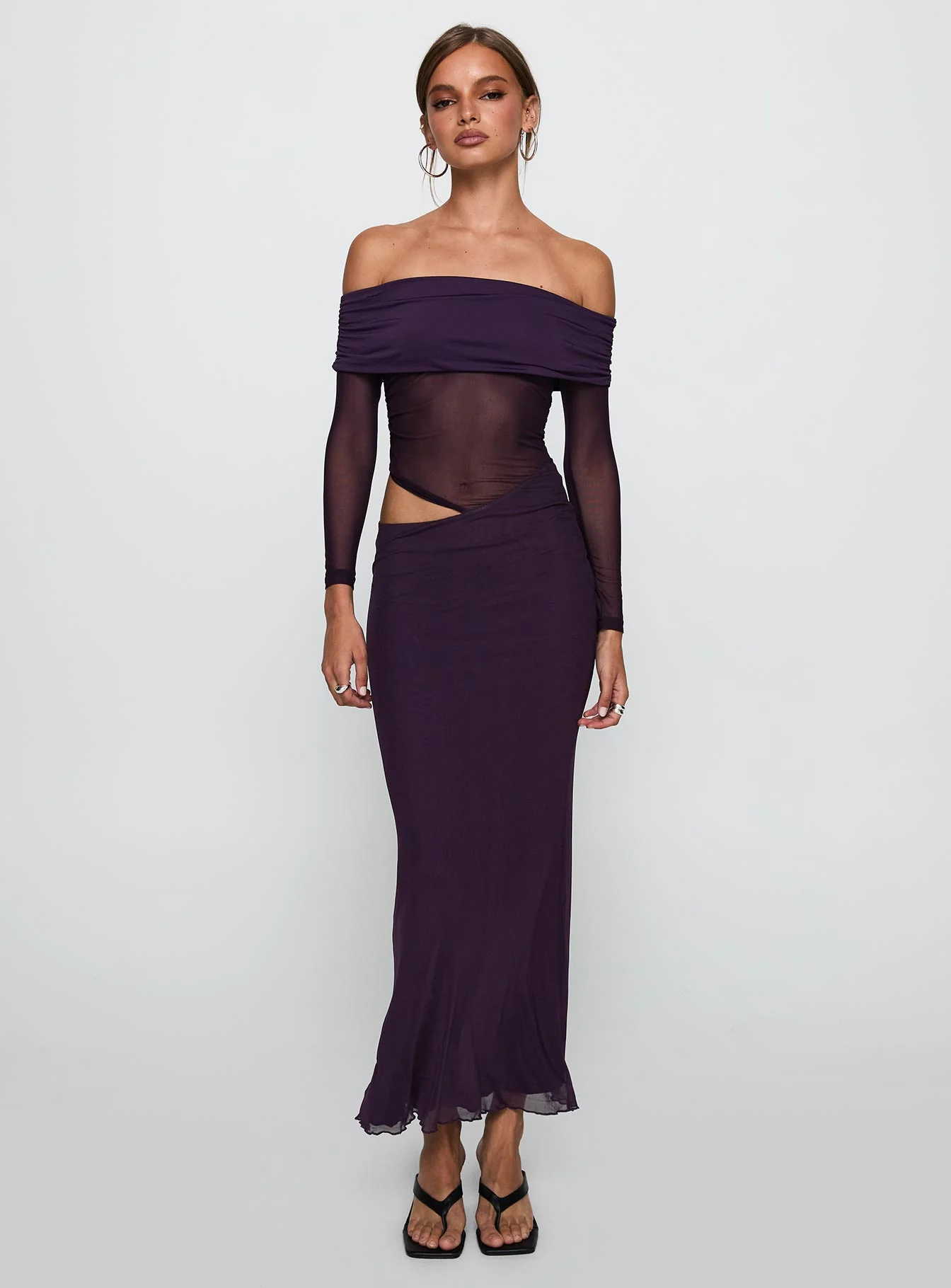 Soul Ties Long Sleeve Maxi Dress Purple